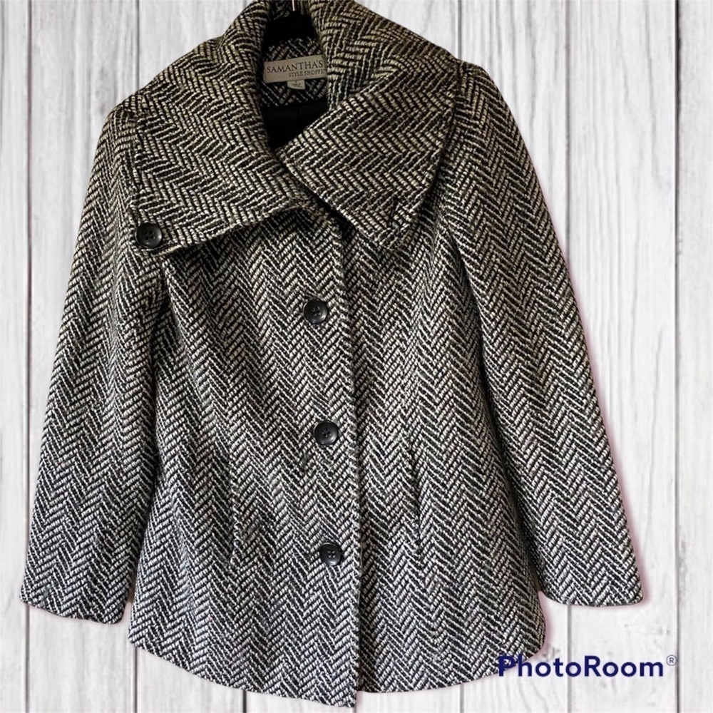 Black and White Pea Coat